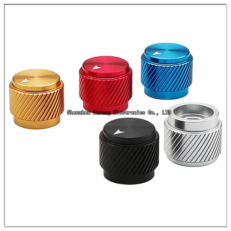 15 × 13 mm Aluminium-Knopfkappe mit massivem Kern, Twill-Knopfkappe, Potentiometer-/Encoder-Einstellkappe, Schalterkappe für elektronische Instrumente
