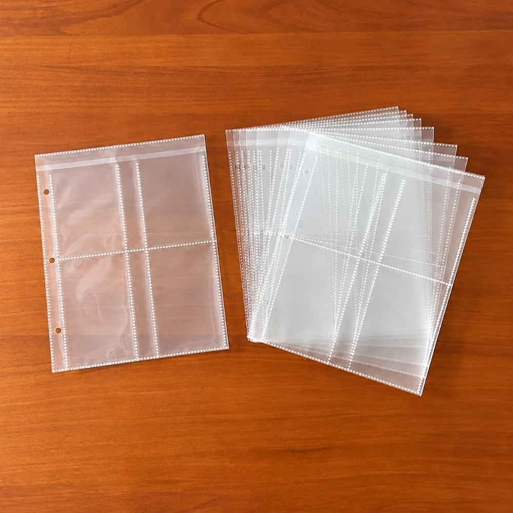 Easy Insert 3 Ring Card Sleeves A5 Size Multi-Pockets Binder Insert Photo Sleeve Photo Organizer