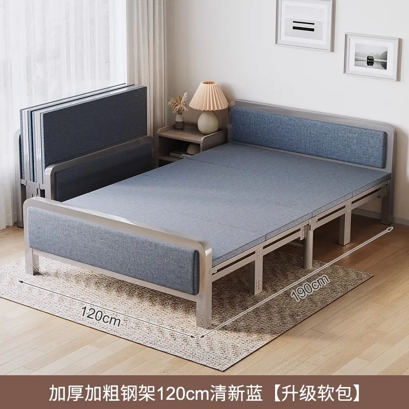 Folding , household lunch break bed Wooden Simple bed Iron frame Single double bedroom Hard board