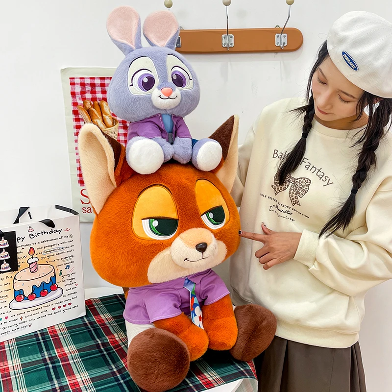 Zootopia 2 الثعلب نيك ألعاب من نسيج مخملي أرنب جودي دمية وسادة نوم الاطفال مهرجان هدية عيد ميلاد الديكور محشوة الحيوان تحصيل #4
