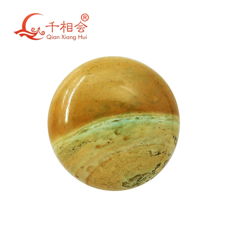 

4.35ct Natural Turquoise round Cabochon Rich Brown Yellow Green Hues GTC Certified Jewelry Ingredient Pendants & Earrings Makin