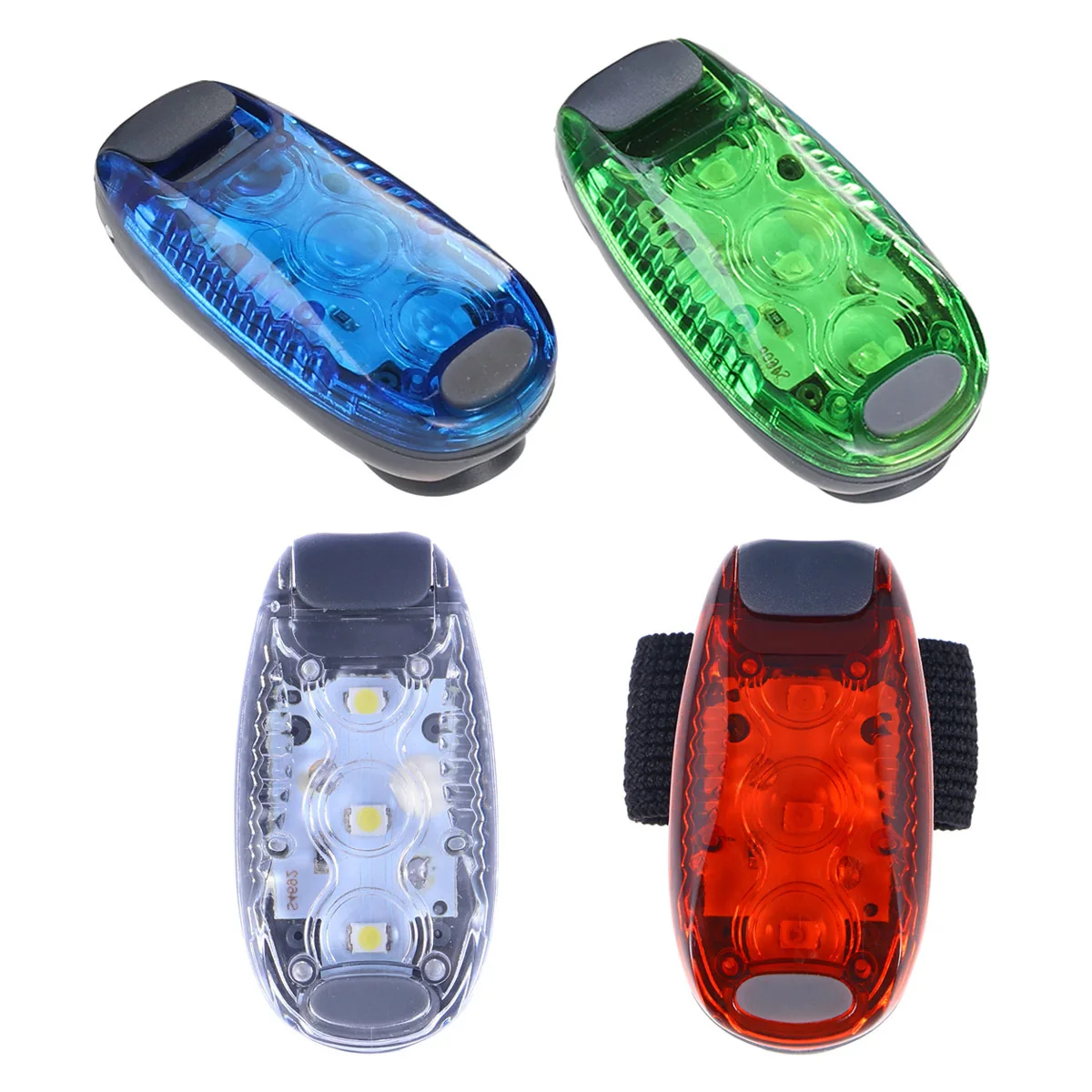 

4 шт., ночные ходовые огни, светодиодные яркие защитные фонари, зажим для стробоскопа для занятий спортом на открытом воздухе, езды на велосипеде, прогулок, дождя или блеска