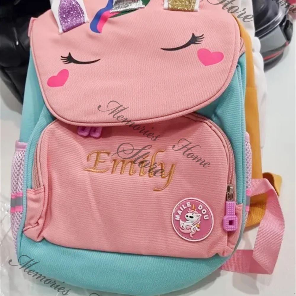 Cartoon Dinosaur Personalized Name Kids Kindergarten Bookbag 3-8 Years Old Boys Girls Backpack Embroidered Name Birthday Gifts