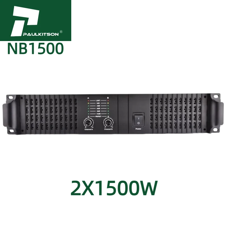 

Paulkitson NB1500 Class TD Dual Channel High Power 2x1500W Stereo/Mono Subwoofer Amplifier Professional High SNR 4/8 Ohm Metal