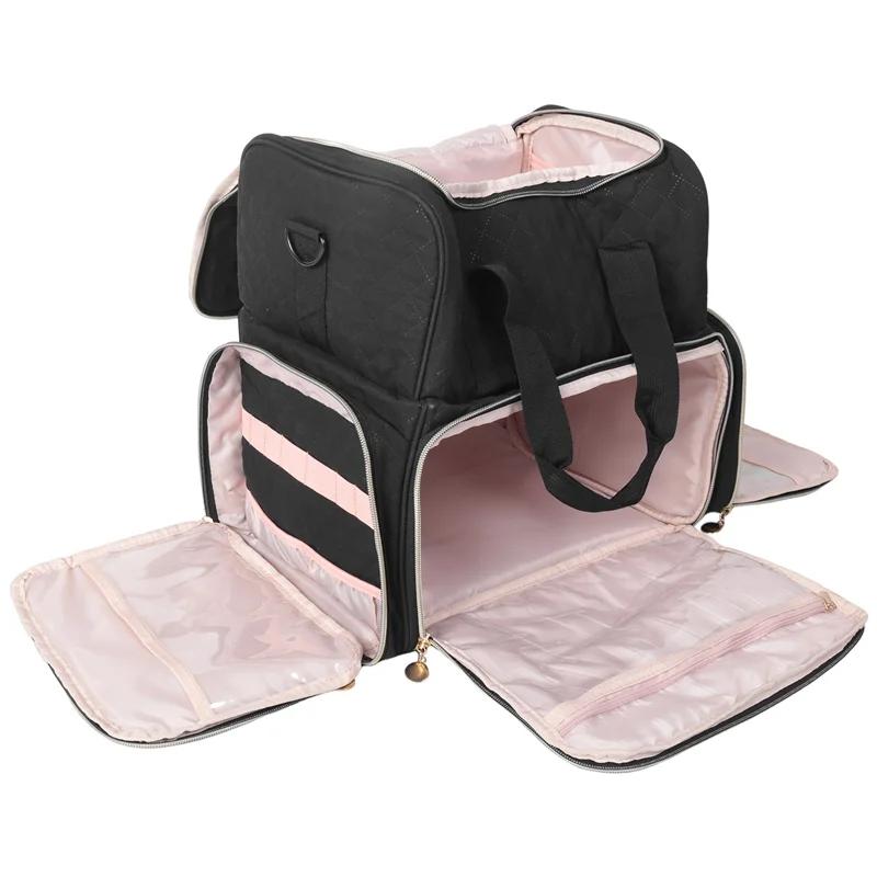 

AT21-Nail Polish Organizer Holds 24 Bottles Removable Bags And Tools Storage Pockets