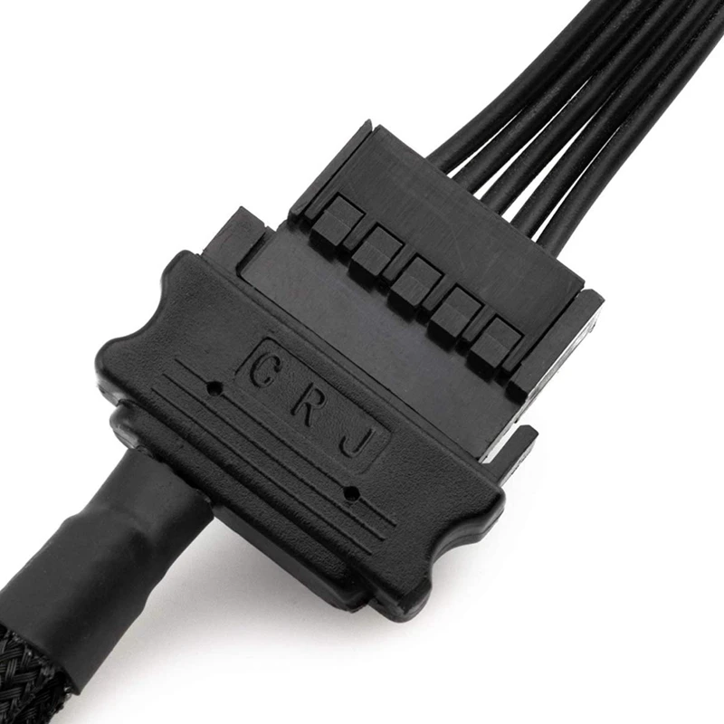 Kabel adaptera wentylatora chłodzącego z górnym chłodzeniem, 15-pinowy kabel zasilający SATA na 4 x 3 piny / 4-pinowy PMW 12V do obudowy komputera PC na 15-pinowy SATA