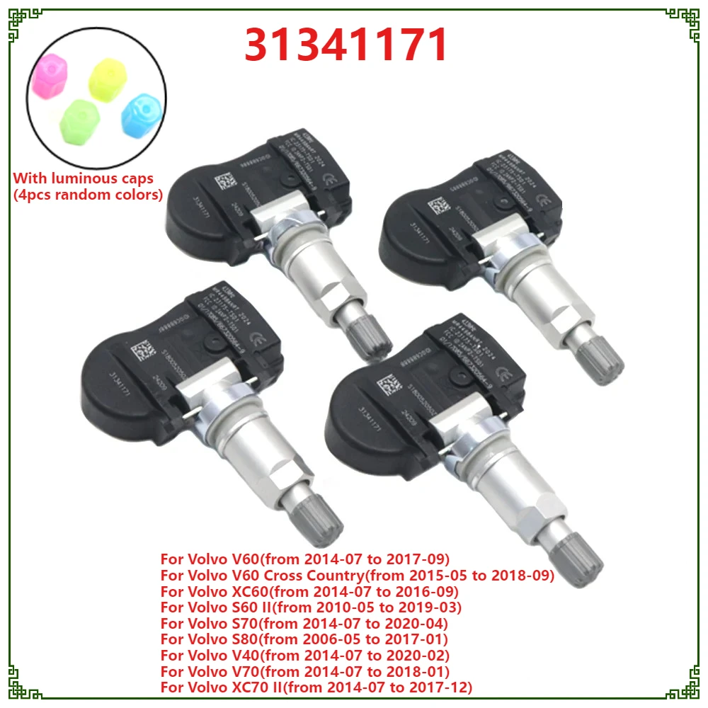 

TPMS Tire Pressure Sensor Monitoring System New For Volvo V40 V70 S60 V60 XC60 S70 S80 XC70 XC60 2014-2017 433mhz 31341171
