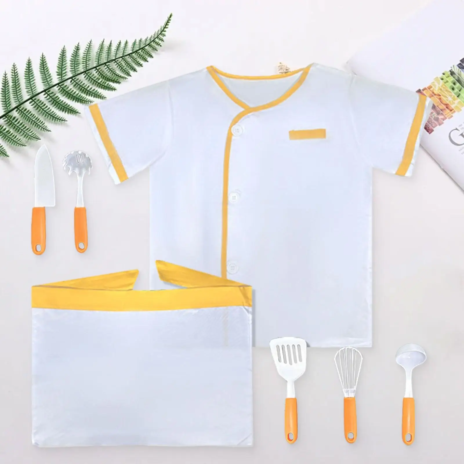 Children Chef Costume Party Favor Kitchen Playset for Boys Girls 3+ Year Old