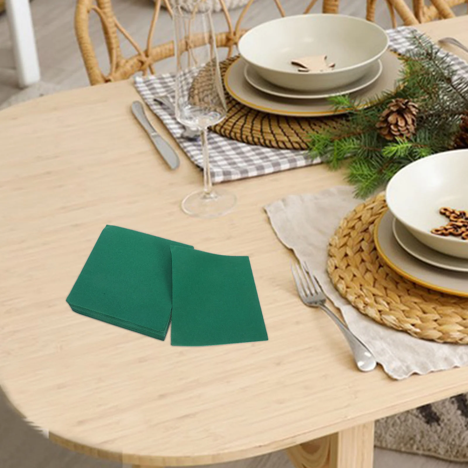 

25Pcs Soft Green Napkins Absorbent Disposable Paper Towels for Wedding Dinner Party Bathroom Use Eco-Friendly Cocktail