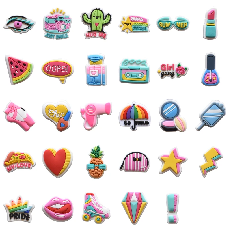 Pack d'épingles pour Crocs Charms, accessoires de chaussures, décoration quantique, jeans, femmes, sandales, faveurs pour enfants, badges pour garçons et filles, cadeau