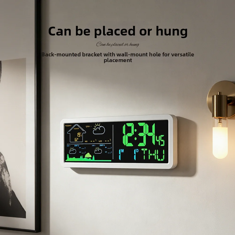 3-day Weather Display Weather Forecast Clock Full-screen Display Real-time Timekeeping Date And Day Show High Low Temperature