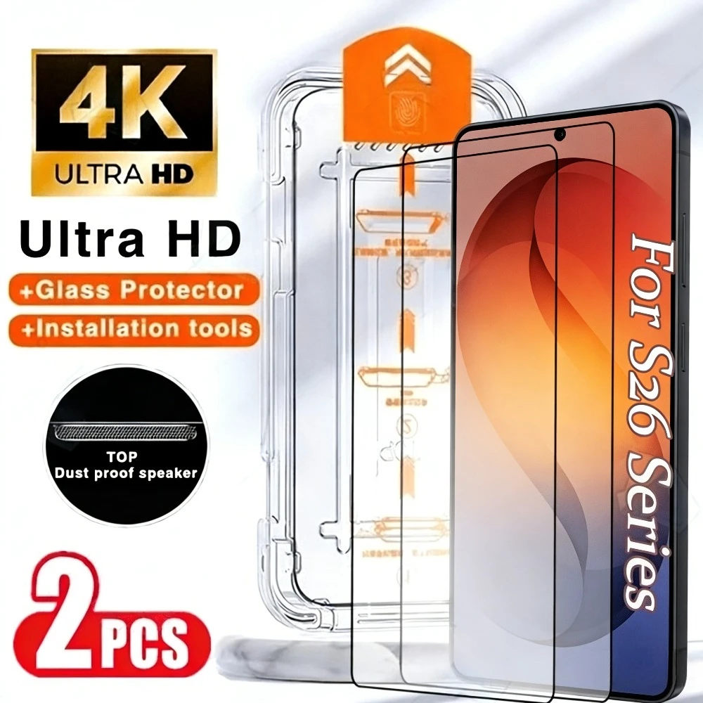 

Защитное стекло на весь экран (2 шт.) для Samsung Galaxy S26 S25 S24 Ultra S23 S22 S21 Plus S25 S26 Edge с установкой в один клик
