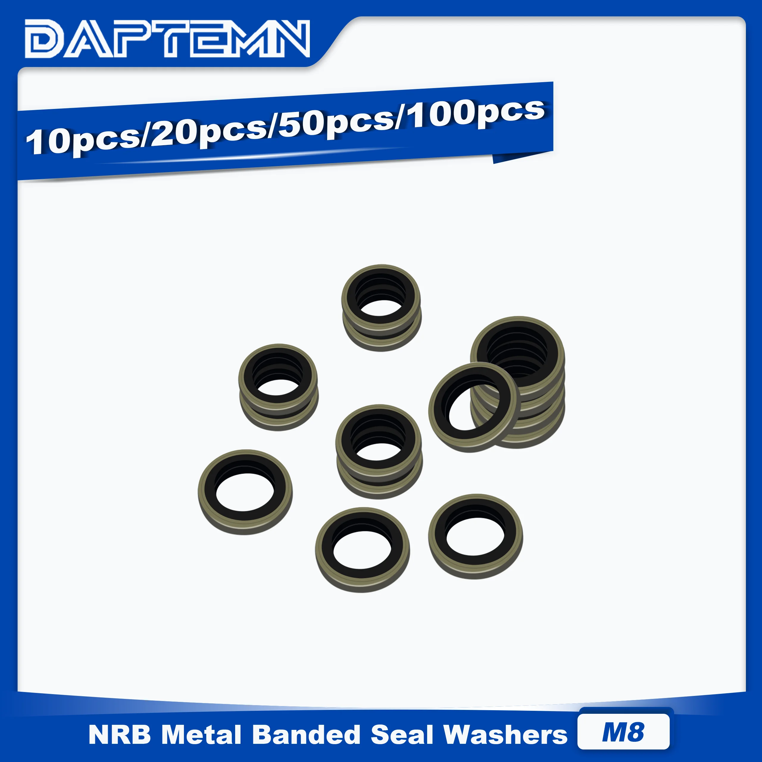 

Bonded Seal Washer, NBR Metric Metal Automotive Sealing Washers, M8 Self-Centred Sealing Rubber Gasket 10PCS 20PCS 50PCS 100PCS