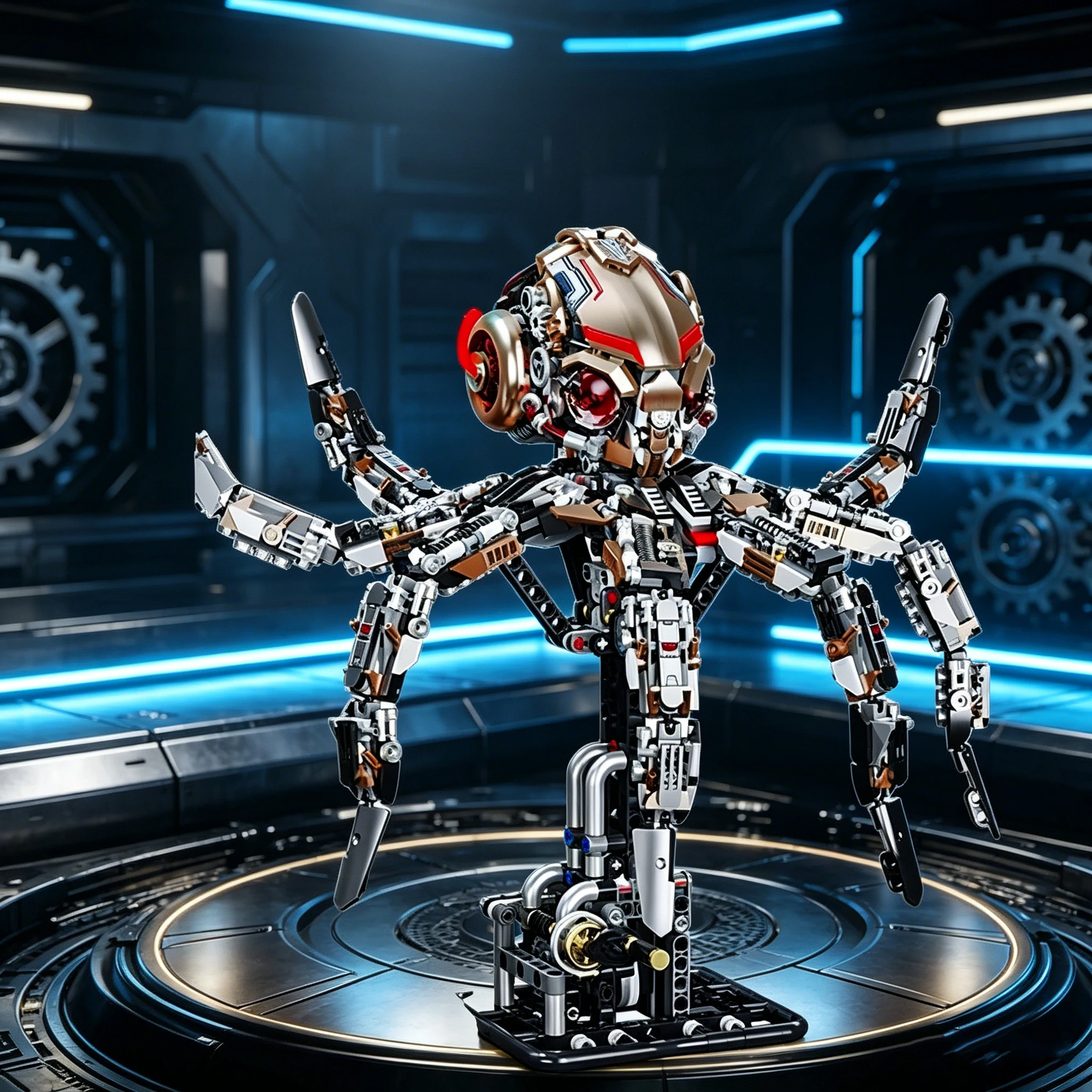 

1768PCS Mechanical Octopus Building Blocks Seabed Animals Model Bricks With Light Desktop Ornaments Diy Puzzle Toys Holiday Gift