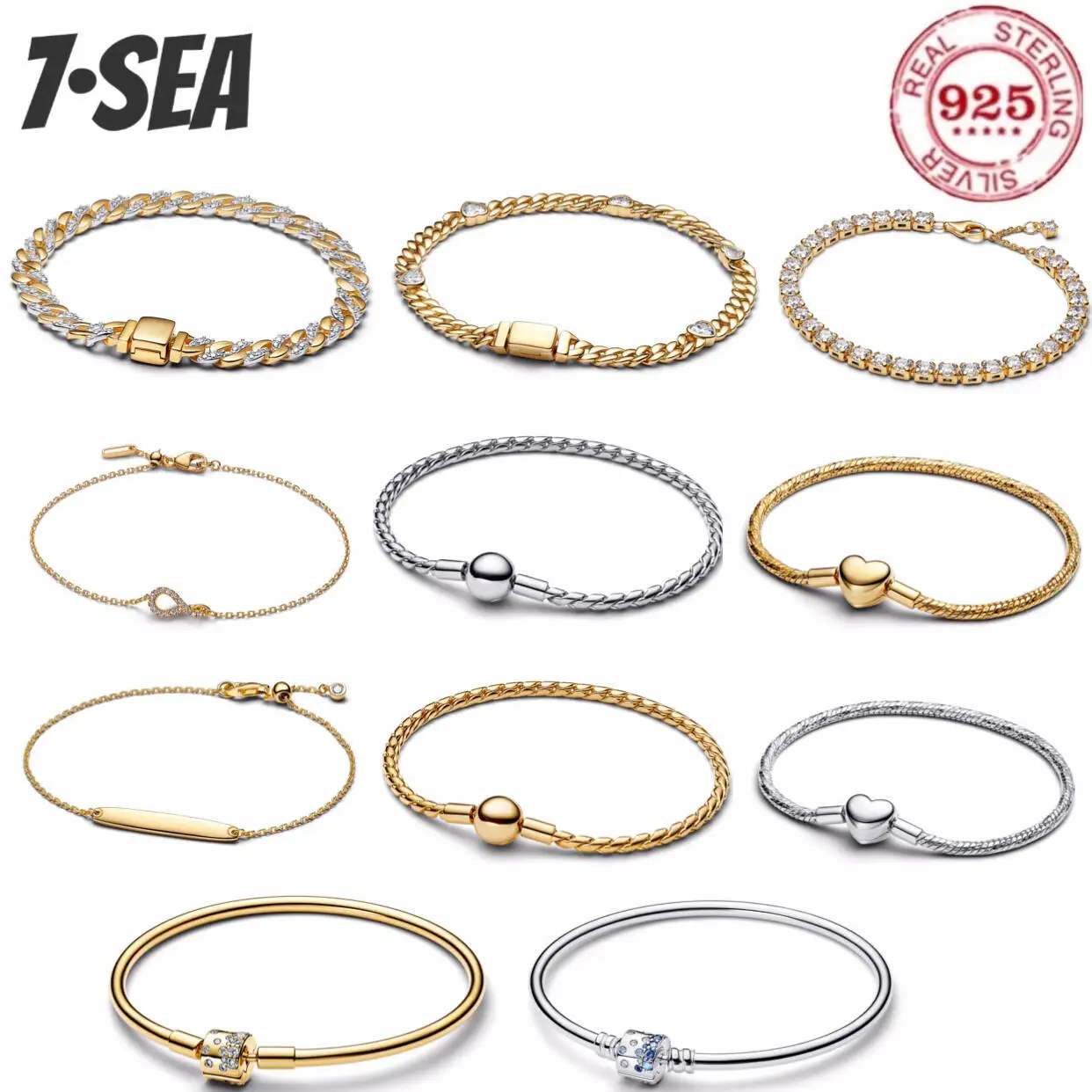 

Новый роскошный круглый оригинальный браслет из стерлингового серебра 925 пробы в форме сердца, сделай сам, очаровательный женский ювелирный аксессуар, подарок на день рождения