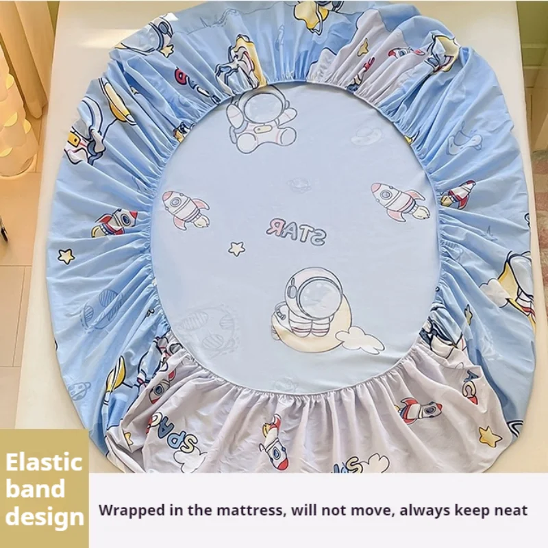 Fodera protettiva per materasso lenzuolo per bambini in puro cotone al 100% con design a fascia elastica sul fondo