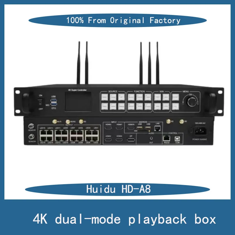 

Внешний дисплей HUIDU, внешний контроллер, стандартная Двухдиапазонная Wi-Fi, поддержка беспроводного управления через мобильные приложения;