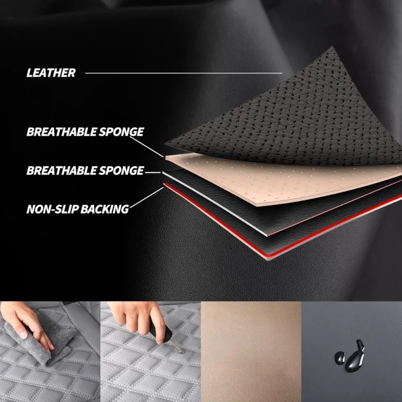 럭셔리 가죽 자동차 시트 커버 맞춤형 RAM 1500 2500 3500 2002-2024 크루 쿼드 레귤러 캡 모델용 시트 쿠션 포함