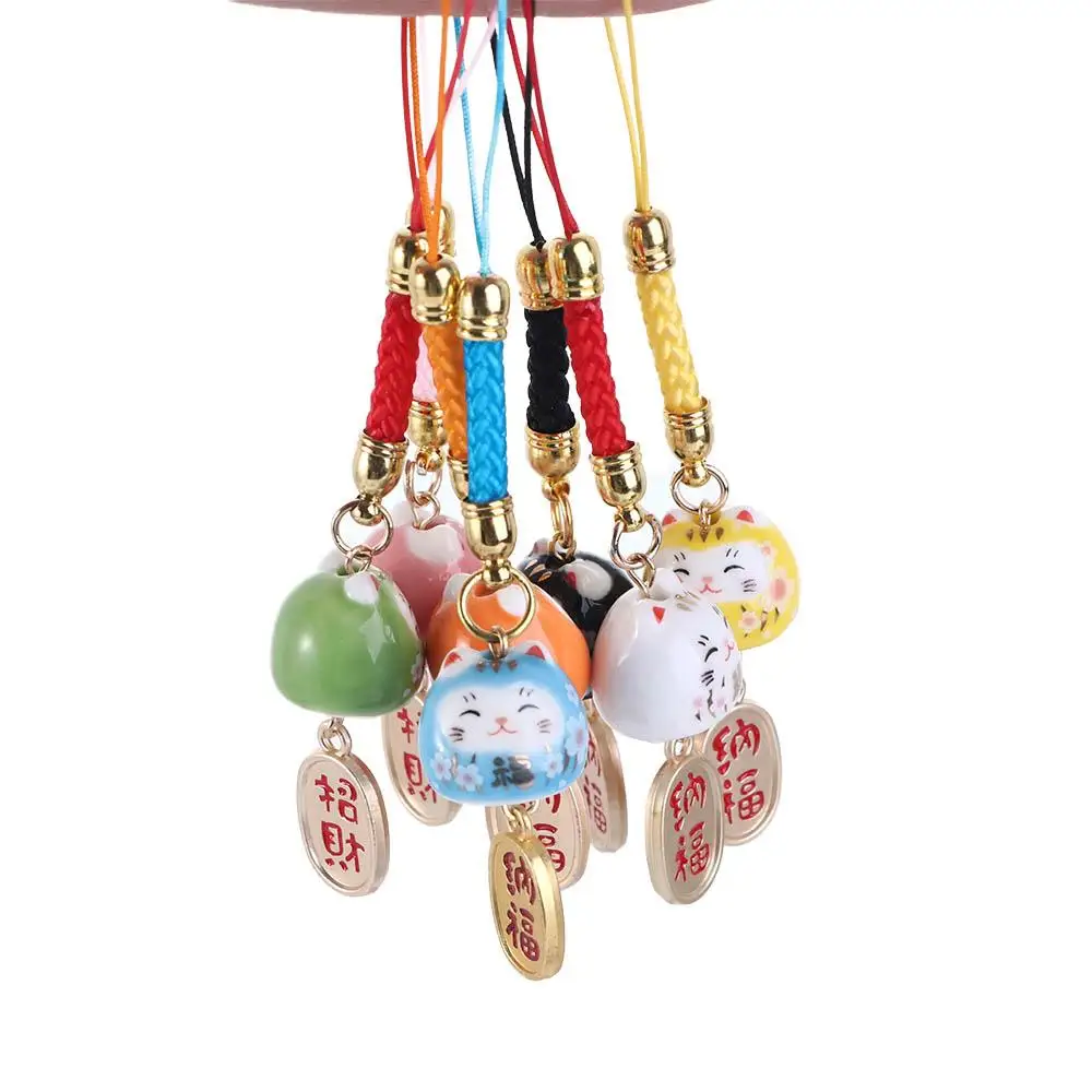 Trinkets Phone Pendant Bag Pendant Good Luck Bag Decor Lucky Cat Lanyard Mobile Phone Straps Phone Lanyards Phone Hang Rope