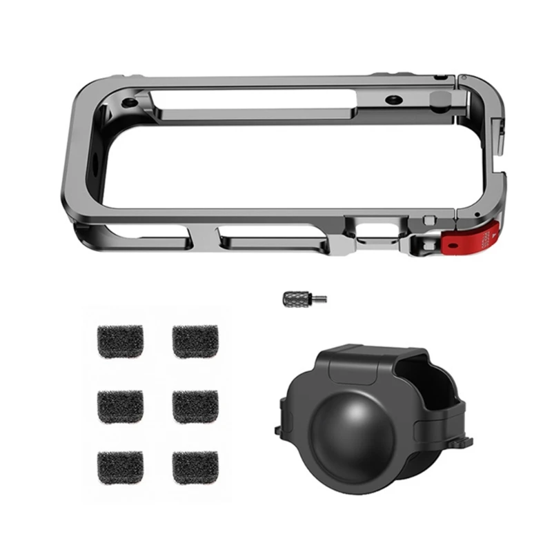Quick Detach Aluminum Alloy Cage Integrated With Silicone Bumpers for X5 Camera Outdoor Durability for Outdoor Use