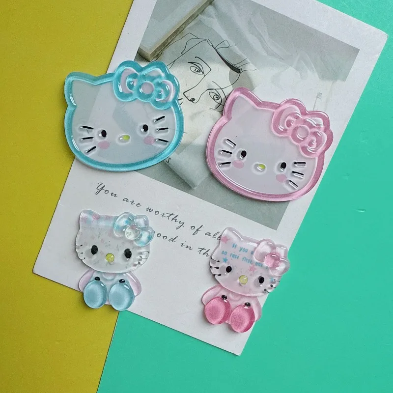 

10pcs Hello Kitty Accessories Cute Anime Sweet KT Acrylic Bow DIY Phone Case Hair Clip Toy Decoration Kawaii Girl Gift Wholesale
