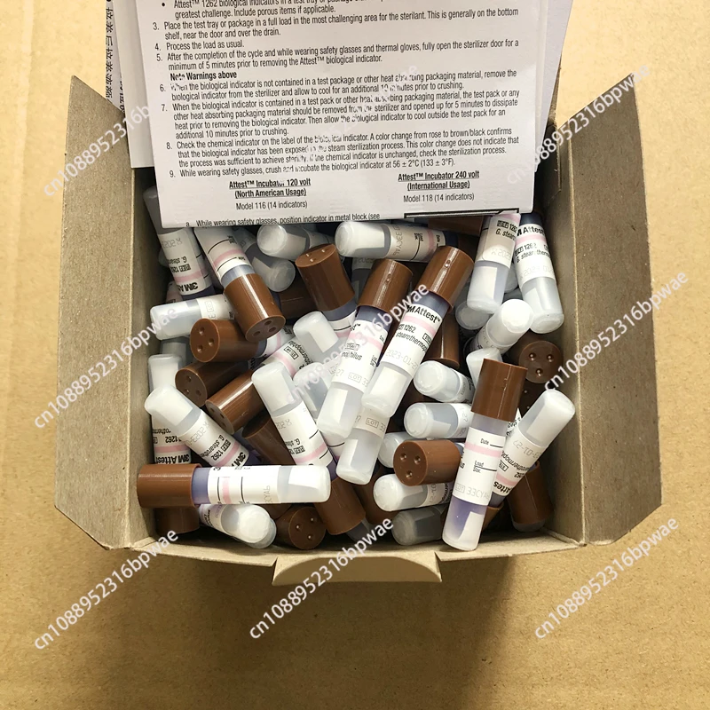 1292 Quick Reading Biological Indicators Pressure Steam Sterilization Biological Culture Indicators 50 pieces/box