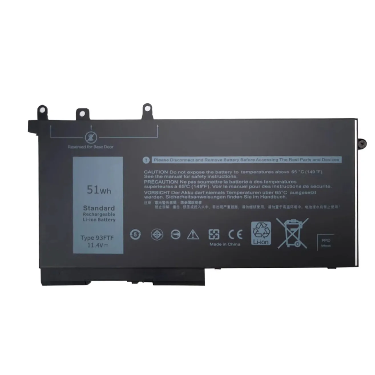 

Новая аккумуляторная батарея для ноутбуков 11.4V 51Wh 93FTF для моделей 5280, 5480, 5580, 5290, 5490, E5280, E5480, E5580, E5290, E5490, E5590, D4CMT, 4YFVG