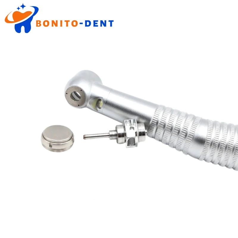 Dental Surgical Air Turbine LED Light Push Button Type Ceramic Bearing High Speed Handpiece With Triple Water Spray 2 / 4 Holes