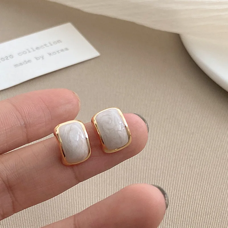 Geometric Arc Earrings No Hole Ear Clips Oil Dripping Fashion Clip Earring Without Piercing Minimalist Earrings Jewelry CE0225