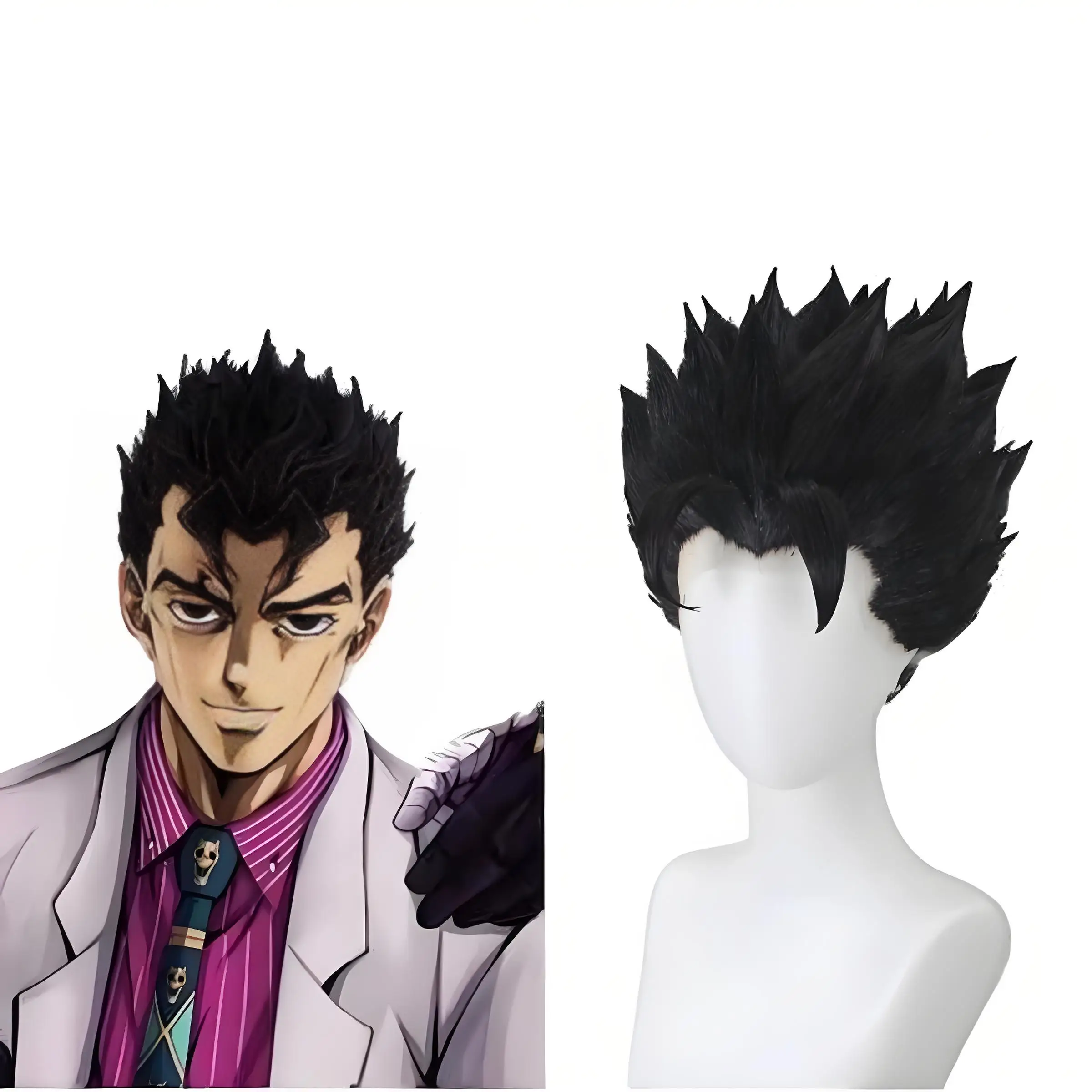 Anime Cosplay Wig Kira Yoshikage Kawajiri Kosaku JOJO Diamond is Unbreakable Heat Resistant Synthetic Hair 4
