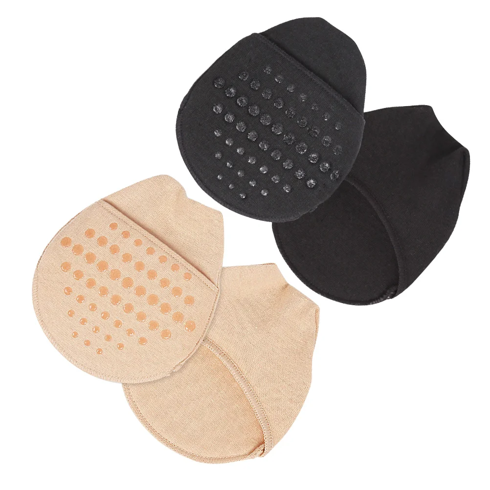 

2 Pair Forefoot Pad Shoe Insoles Sandals Women Seamless Invisible Socks High Heel Half Liner Man