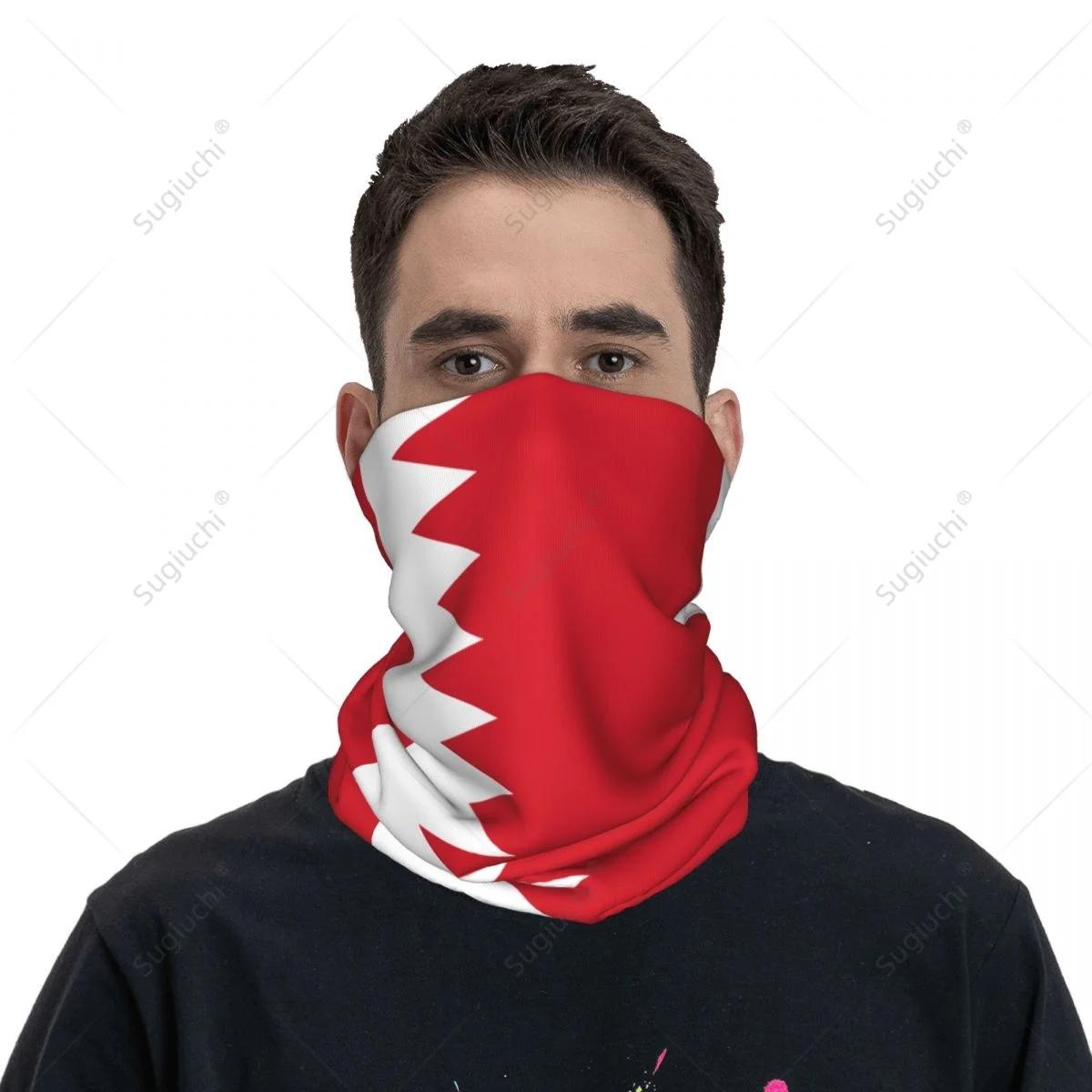 Unisex Bahrain Flag Neckerchief Scarf Neck Face Mask Scarves Neck Warmer Seamless Bandana Headwear Cycling Hiking