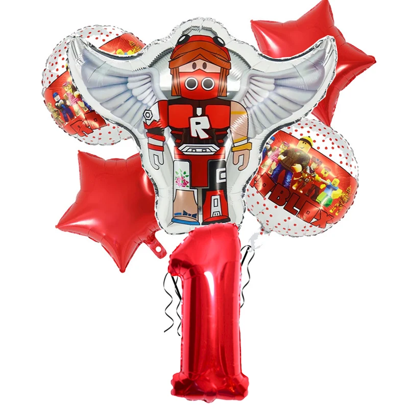 Roblox Geburtstag Luftballons Set Nummer Ballon Anzug Folie Ballon Cartoon Geburtstags feier liefert dekorative Werkzeuge Baby party Geschenk