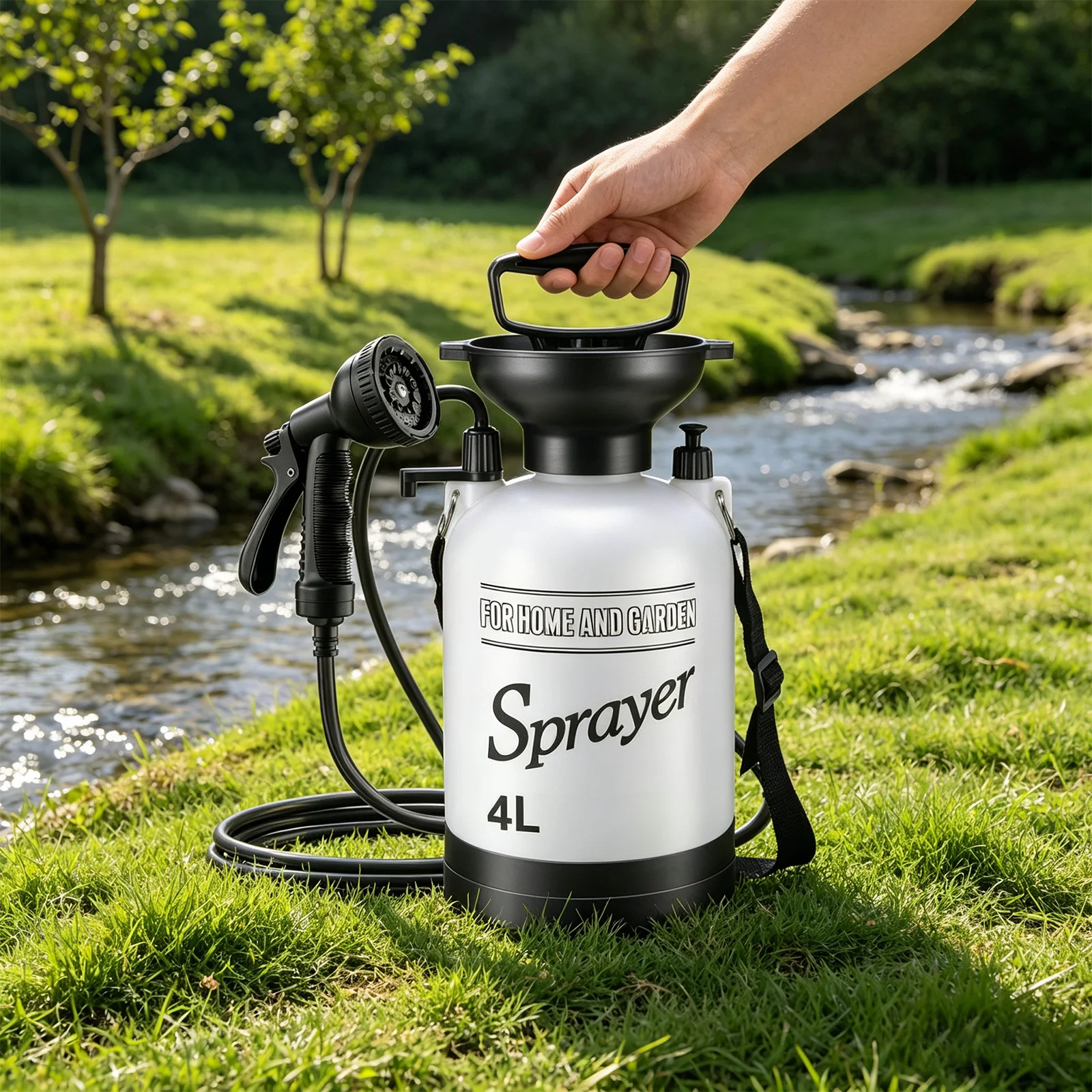 Portable Water Sprayer with 3 Meter Long Hose Portable Shower Multi-Functional Shower Pump for Plants Pest Control and Lawn Care view 3