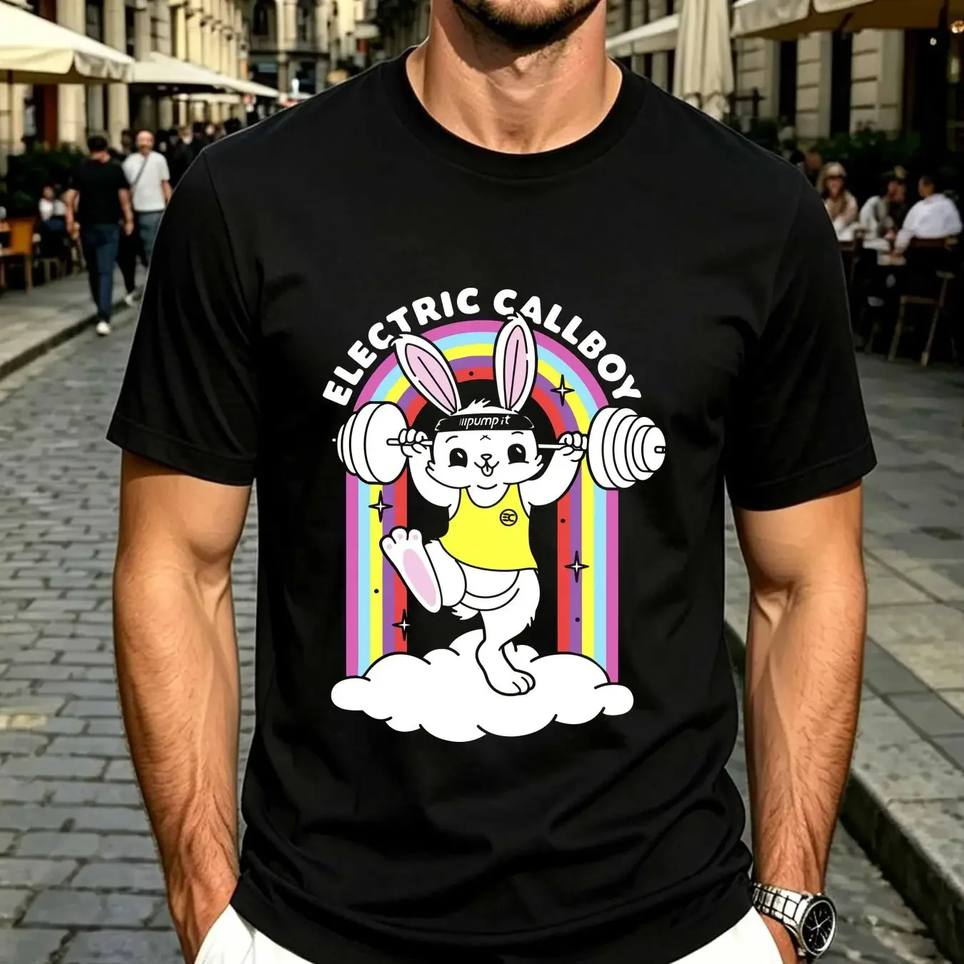 washed T Shirt NWT Electric Callboy Rabbits long or short sleeves vintage Washed streetwear fashion homme designer clothes
