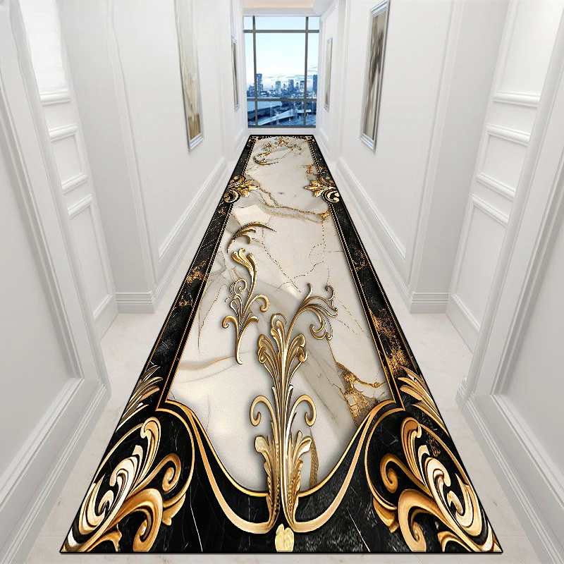 European style Luxury Aisle Walkway Carpet hotel Hallway Passageway Decor Area Rug home Long Corridor Doorway Non-slip Floor Mat