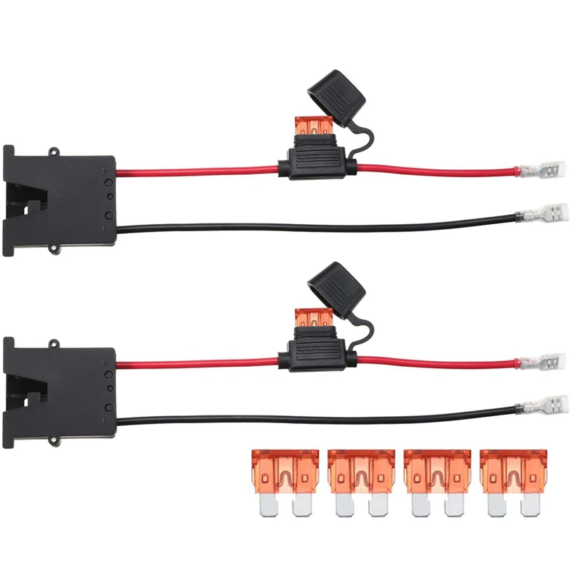 2Pcs Replacement 12 Volt Power Adapter Wiring Harness With 6Pcs Fuse,12V Battery Harness For Ride On Toys