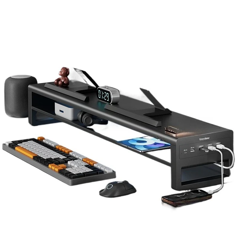 Computer Monitor Heightening Rack Desktop Storage Base Screen Bracket USB Office Storage