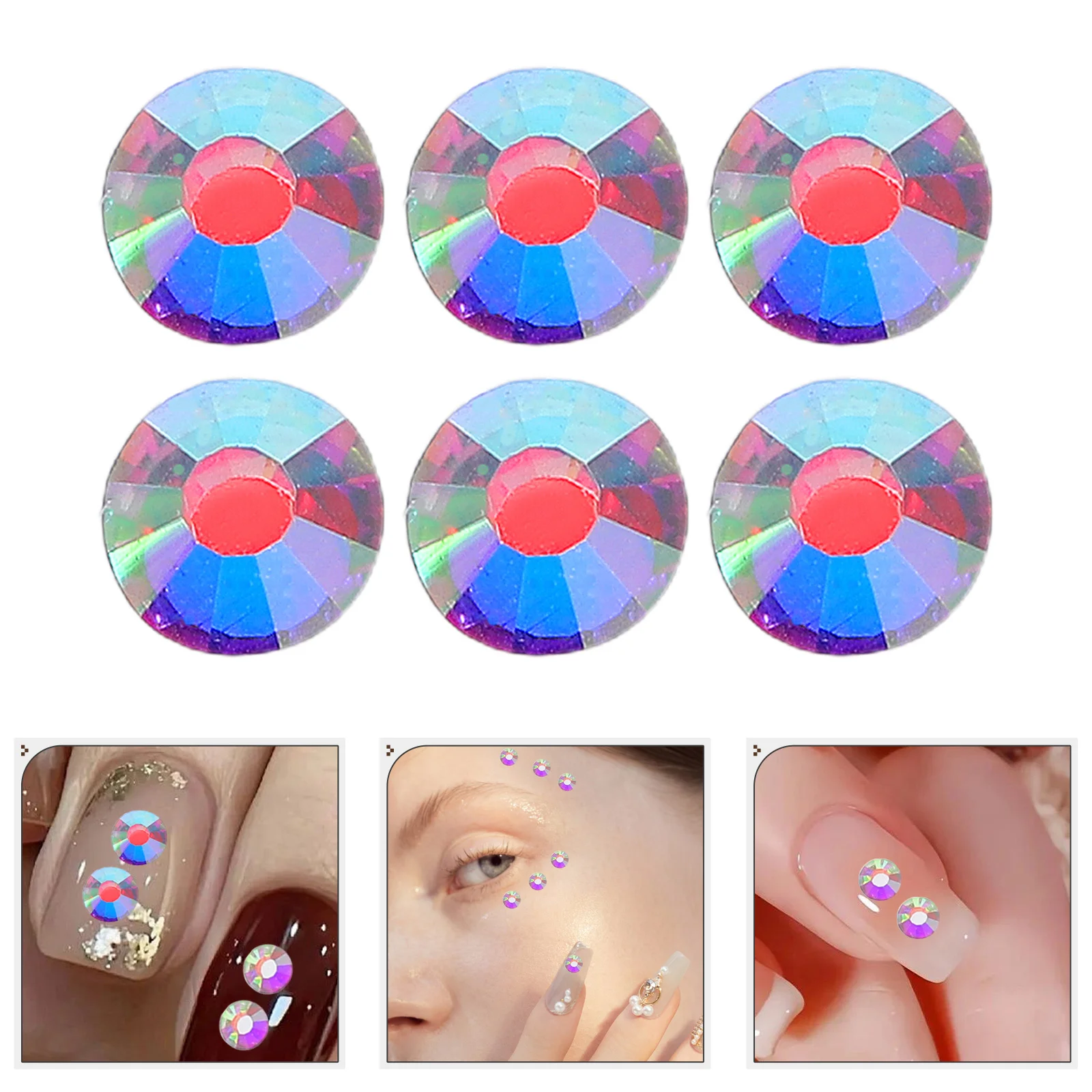 

1440Pcs Glass Flatback Rhinestones Round 3.8-4.0mm Crystal Gems for DIY Nail Art Clothing Shoes Craft Decoration