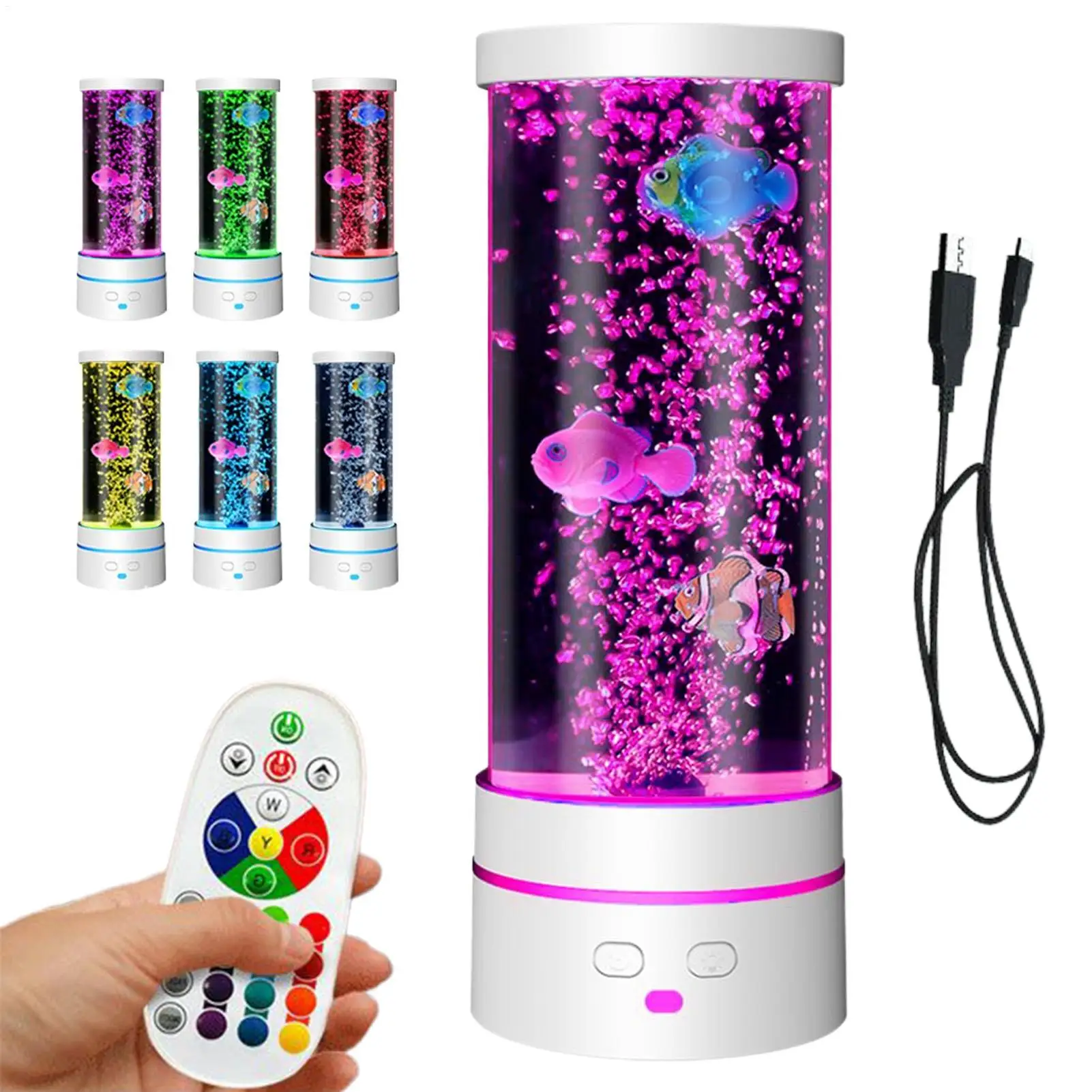 

Комплект светодиодных ламп для рыб, многоцветный меняющийся аквариум, ночник, декоративная настольная лампа с имитацией рыбы, украшение стола