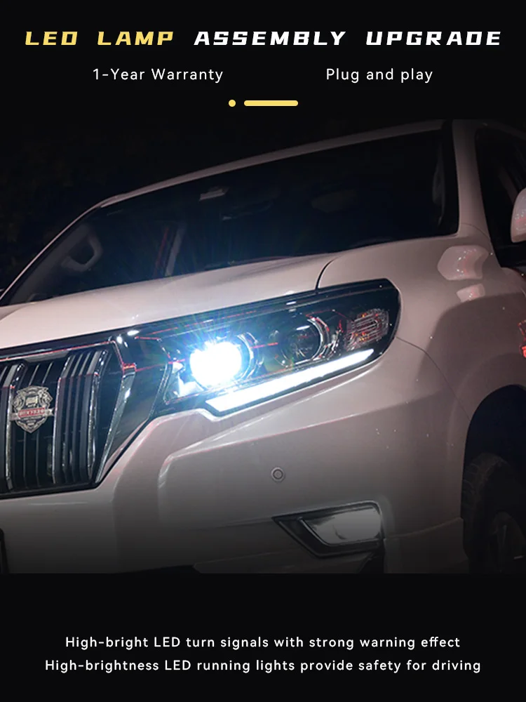 Car Lights For Toyota Prado 2018-2021 LED Headlight 2021 Newest Design DRL Projector Lens Signal Lamp Tool Accessories