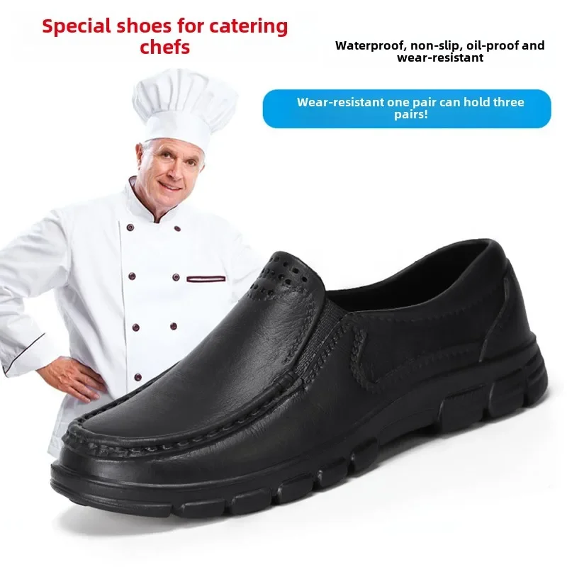 

Chef shoes four season new anti slip oil resistant plus size business casual men's work EVA+TPU shoes fashion comfort soft soled