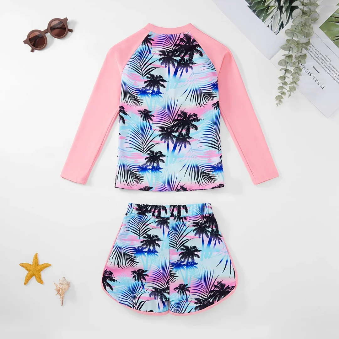 Girls Swimsuit Two Piece Kids Swimwear Quick Dry Bathing Suit Children Beachwear Summer Split Body Swim Suit