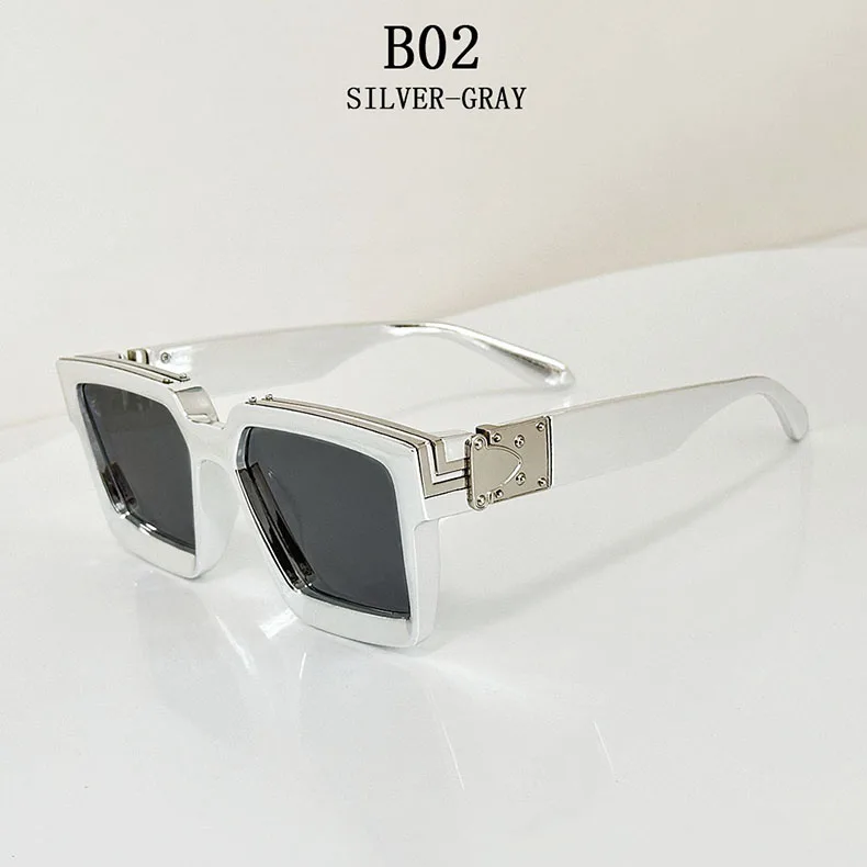 Millionär Quadratische Sonnenbrille Für Männer Retro Sonnenschutz Sonnenbrille Frauen Trendy Und Modische Vintage Mode Gläser Zonnebril – Detail 8