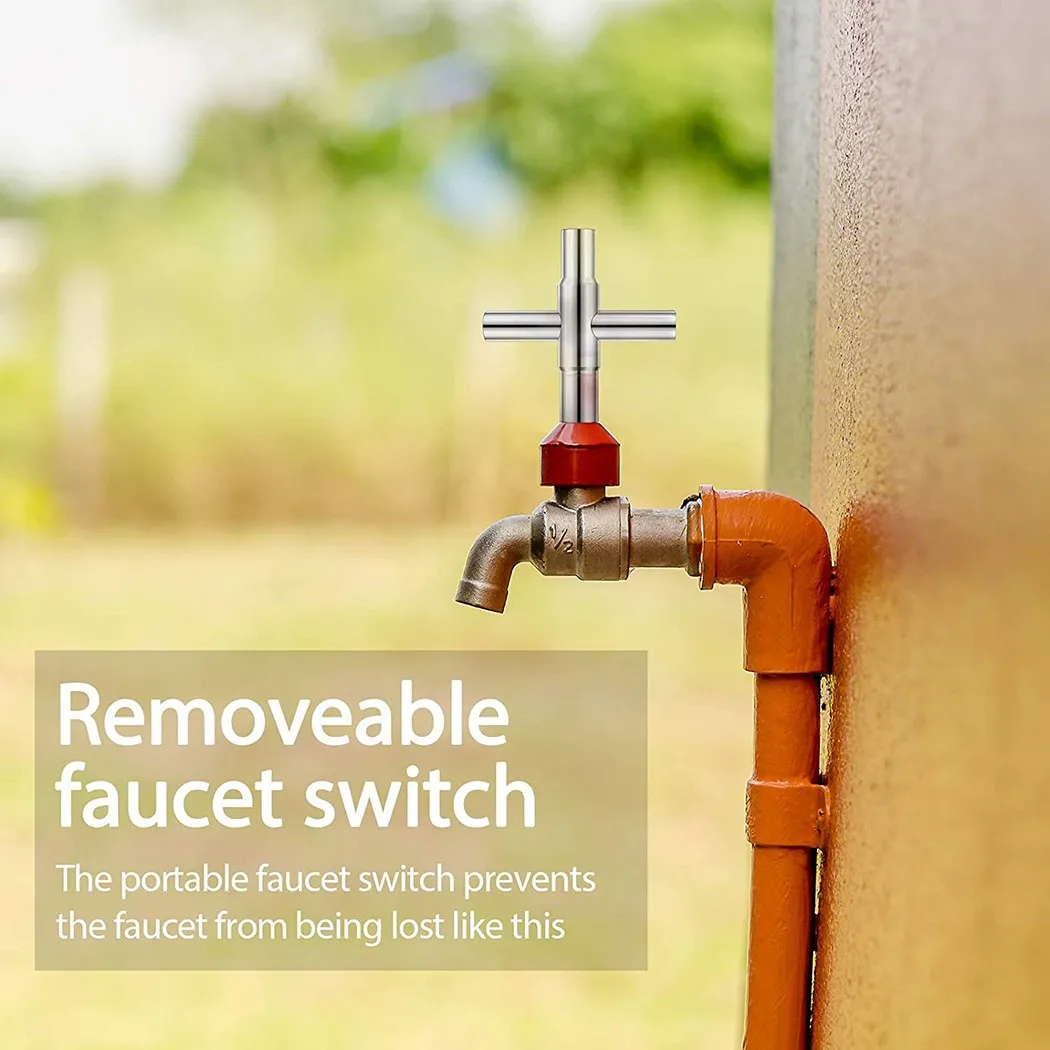 

Серебряные ключи Sillcock, стальной универсальный ключ для клапанов, 4-ходовые аксессуары, фитинг для замены шланга, практичный патрубок