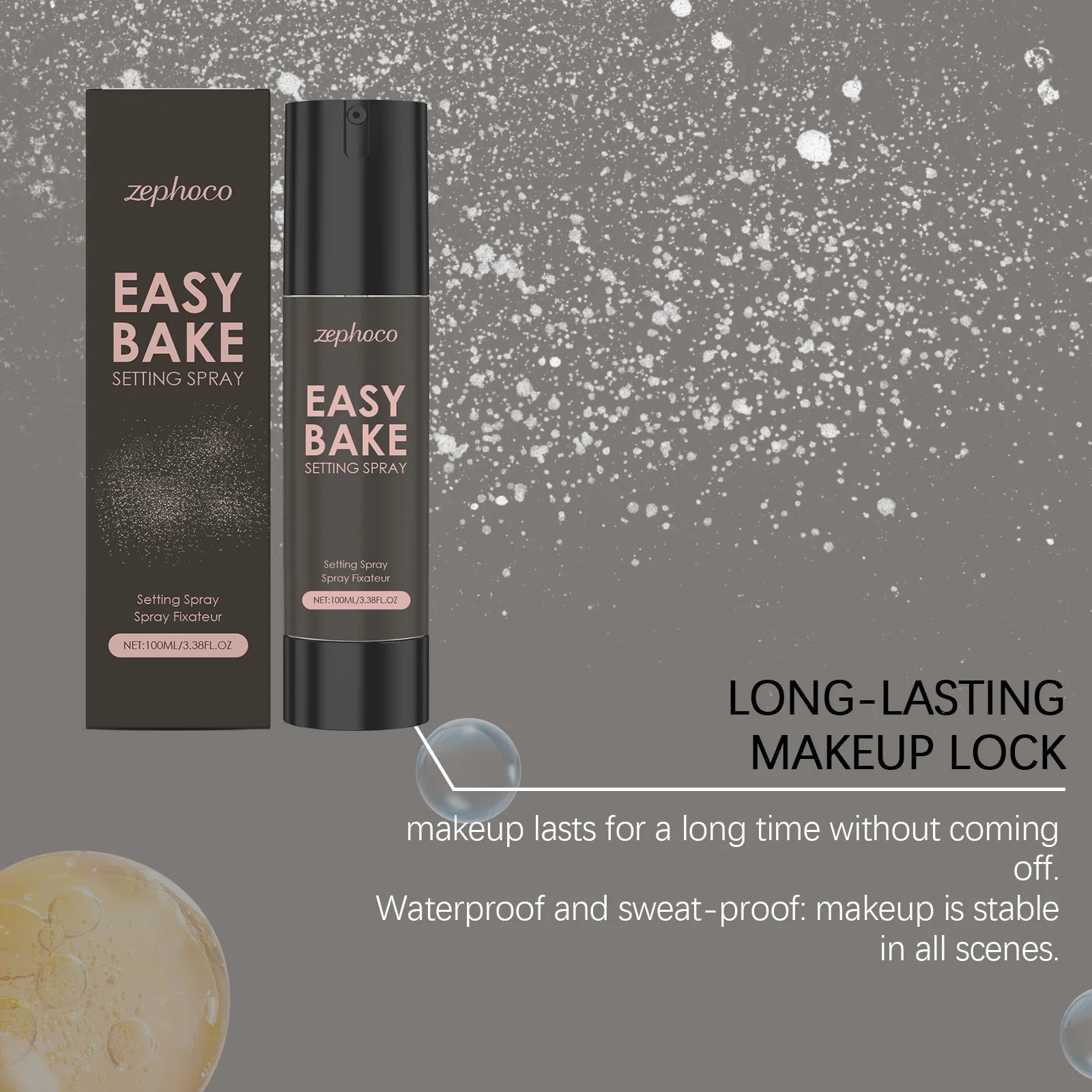 Zephoco Hyaluronic Acid Makeup Setting Spray Oil Control Refreshing Quick Fixer Lasting Sweatproof Make Up Matte Setting Sprays