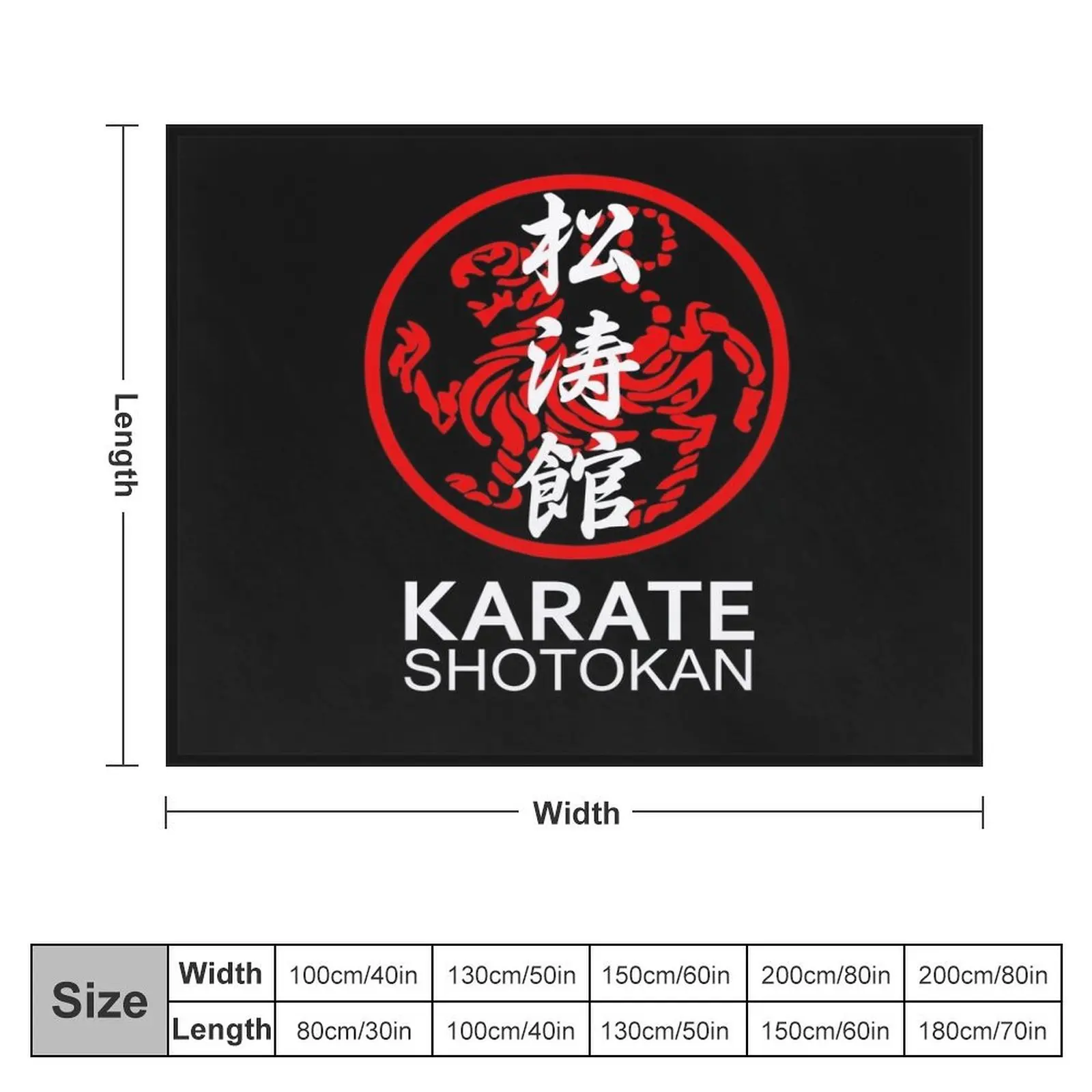 Shotokan Karate Symbol and Kanji White Text Throw Blanket Sofa Quilt christmas decoration sofa bed Nap Blankets