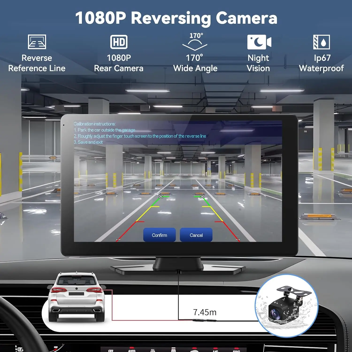 شاشة CarPlay وAndroid Auto مقاس 9 بوصات مع كاميرا احتياطية بدقة 1080 بكسل، وGPS، والتحكم الصوتي، وAUX، SuperLink #4