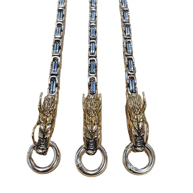 ASDS-Keel سوار الفولاذ المقاوم للصدأ التيتانيوم الصلب في الهواء الطلق التنين العمود الفقري الدفاع عن النفس سوط سلسلة معدنية قلادة الخصر سلسلة #3