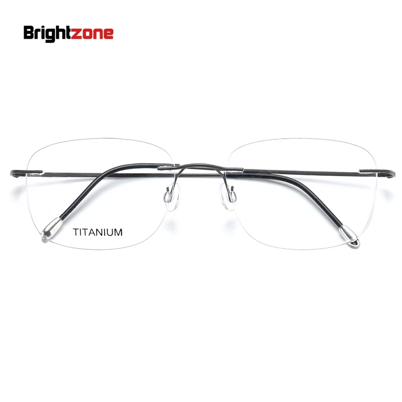 Brightzone Rimless Eye Glasses Frame Men Titanium Myopia Prescription Eyeglasses Women Optical Eyewear Points Occhiali Da Vista